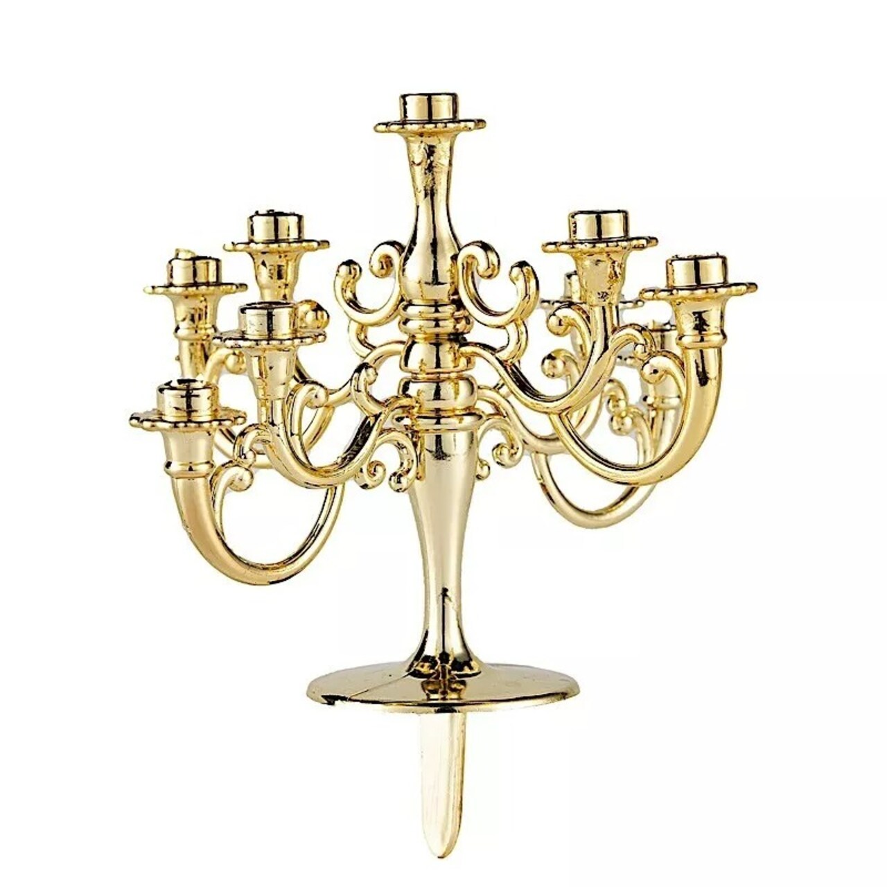 5" tall 9 Arm Mini Candelabra Cake Topper with Candles Wedding Party Supplies